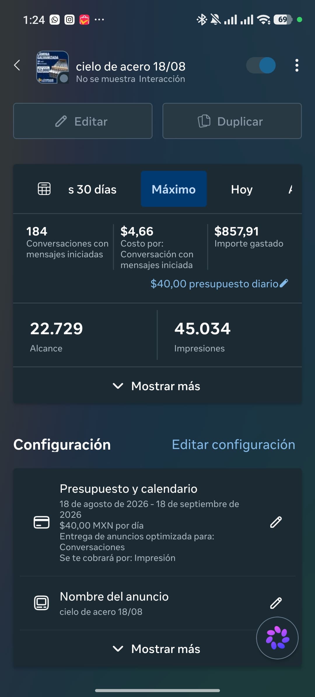 Captura de resultados de campaña 3