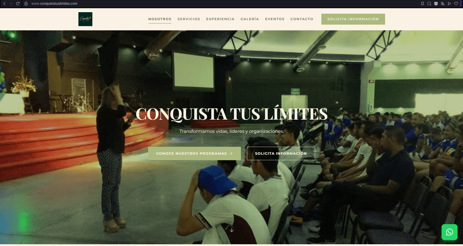 Página web de Conquista tus límites desarrollada por ADVanta