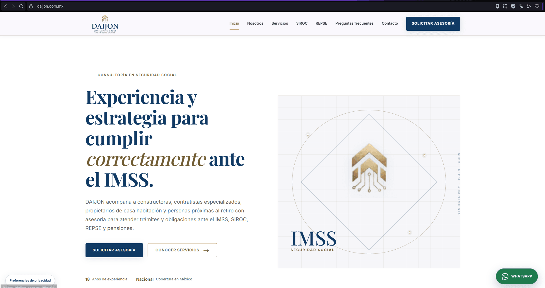 Página web de Daijon desarrollada por ADVanta