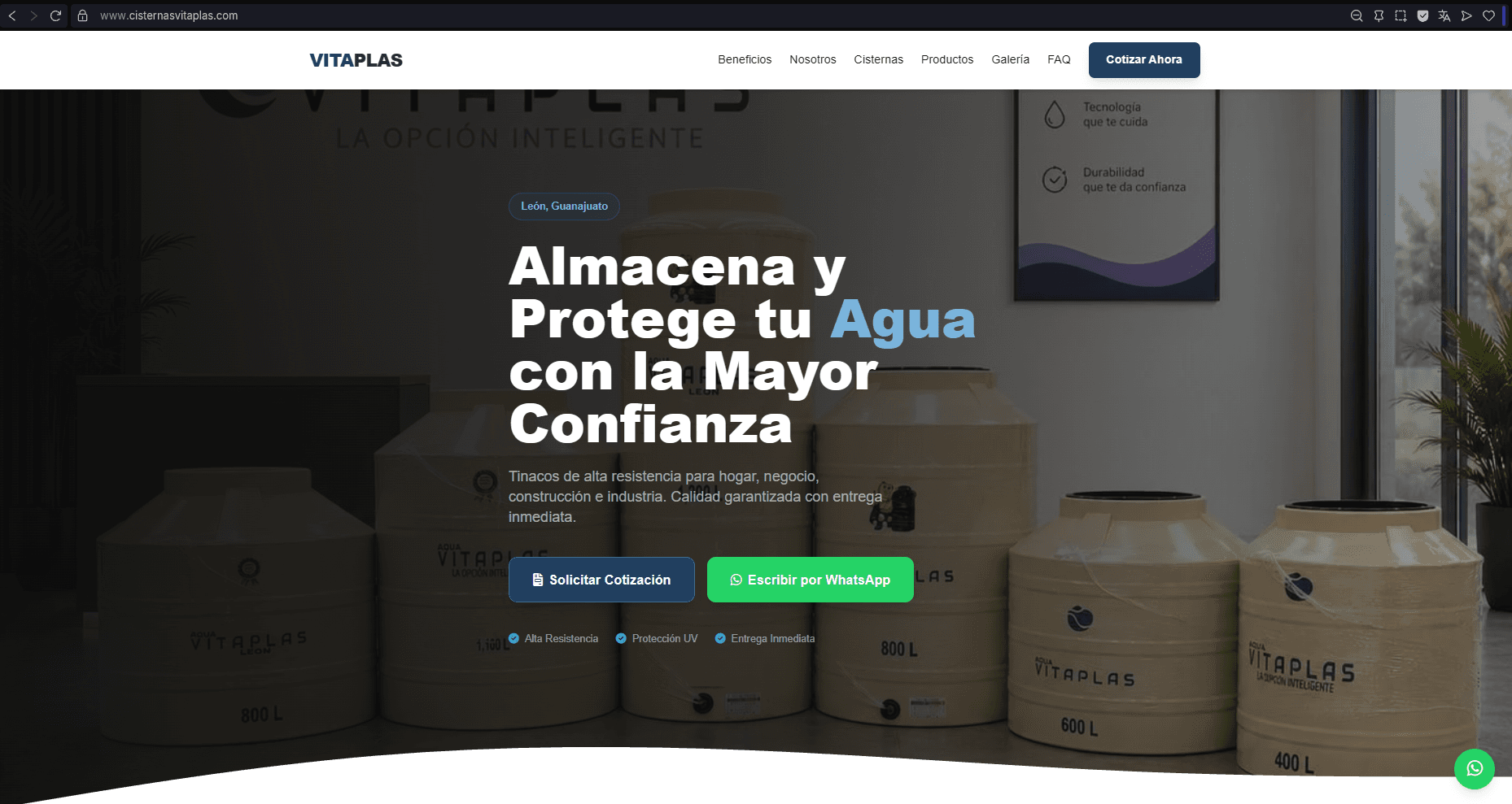 Página web de Vitaplas desarrollada por ADVanta